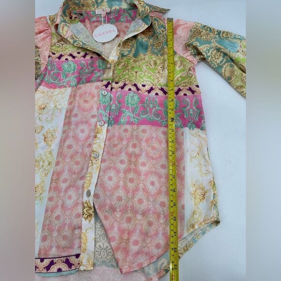 2pc Luxxel Uptown Chic Satin Short Set Button Down Floral - Picture 10 of 14